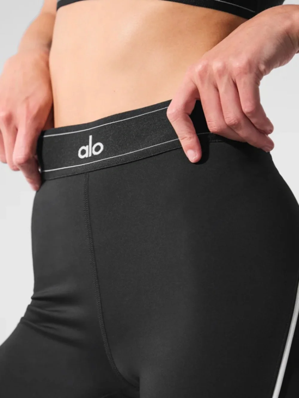 Airlift High-Waist Suit Up Legging XXS Black, White Piping